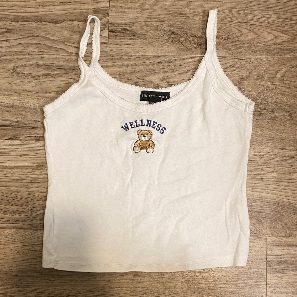 Embroidered Bear Camisole - 100% cotton